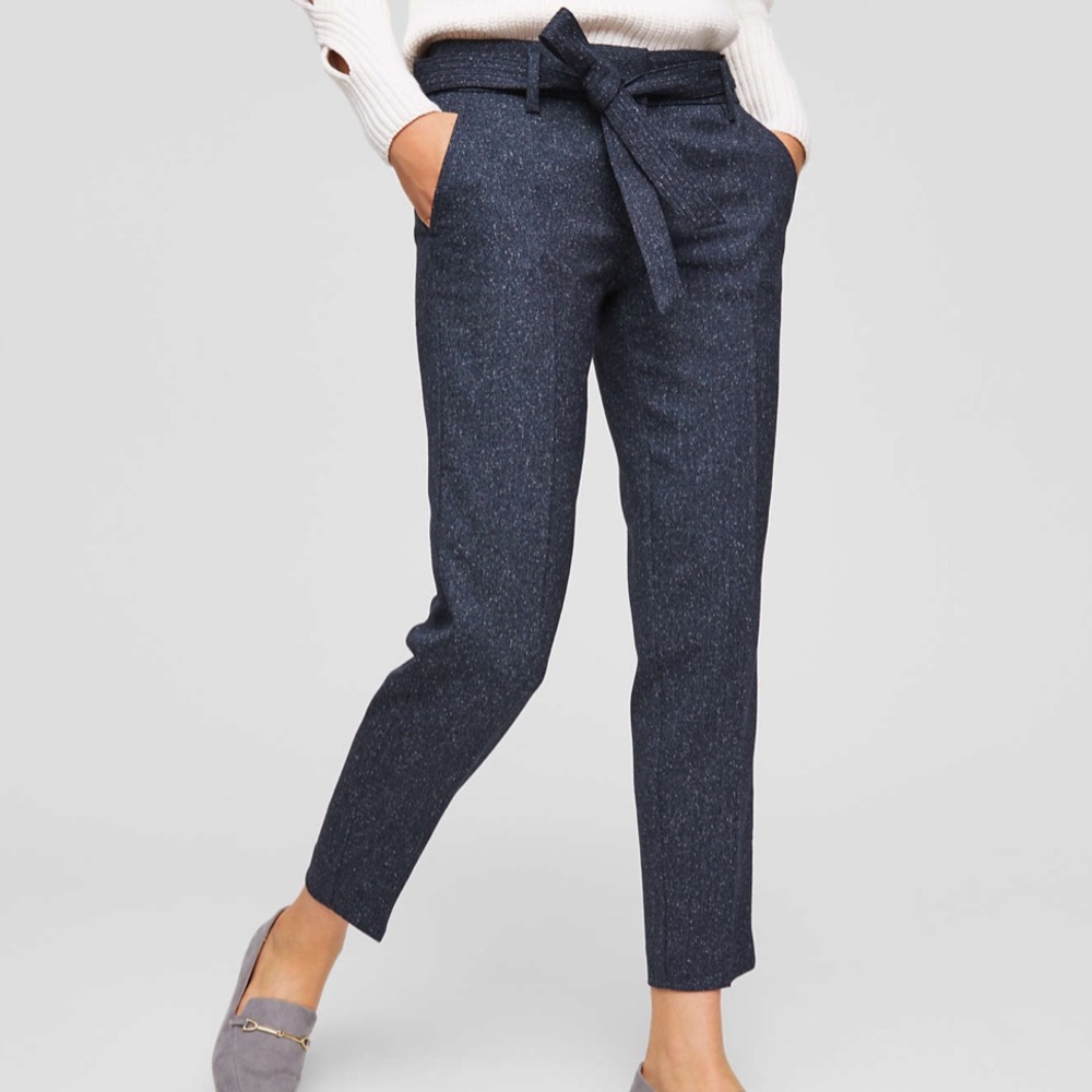 NWT Loft Slim Tweed Tie Waist Pants Size 10